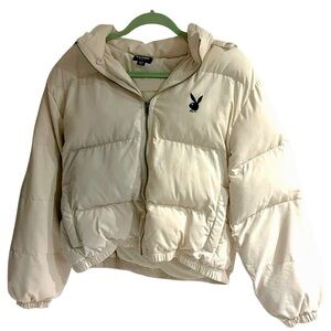 Playboy Cream Puffer Jacket